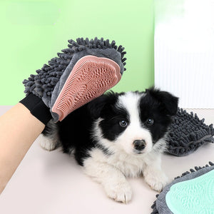 Pet Bathing Brush 2-in-1 Grooming Glove Elegant Dog Brushing