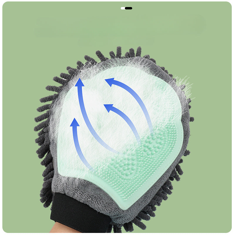 Pet Bathing Brush 2-in-1 Grooming Glove Elegant Dog Brushing
