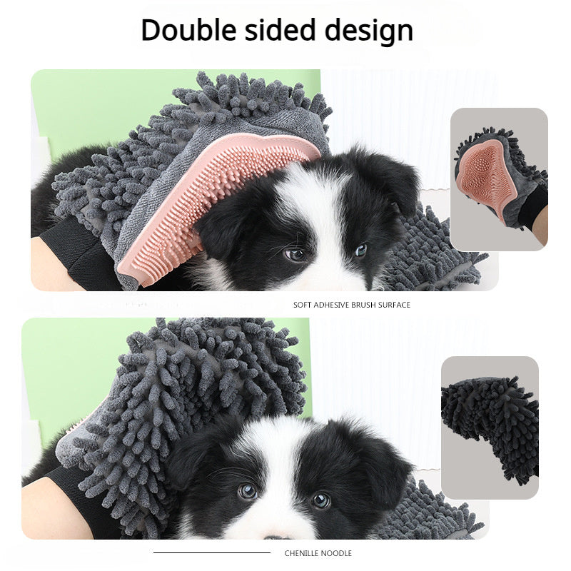 Pet Bathing Brush 2-in-1 Grooming Glove Elegant Dog Brushing