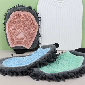 Pet Bathing Brush 2-in-1 Grooming Glove Elegant Dog Brushing