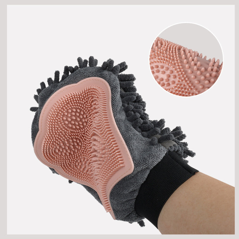 Pet Bathing Brush 2-in-1 Grooming Glove Elegant Dog Brushing