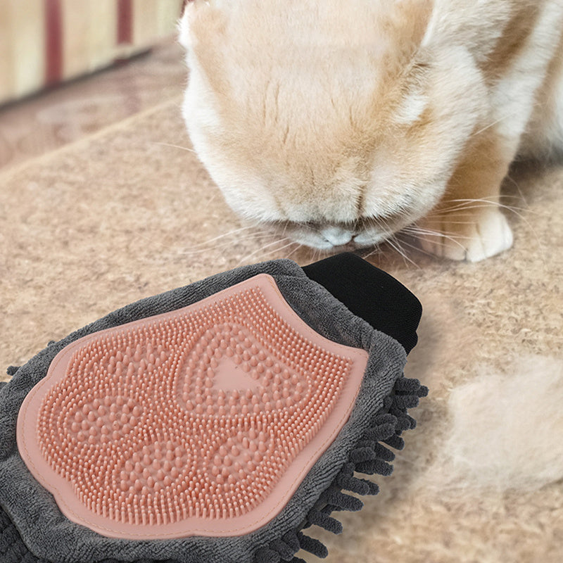 Pet Bathing Brush 2-in-1 Grooming Glove Elegant Dog Brushing