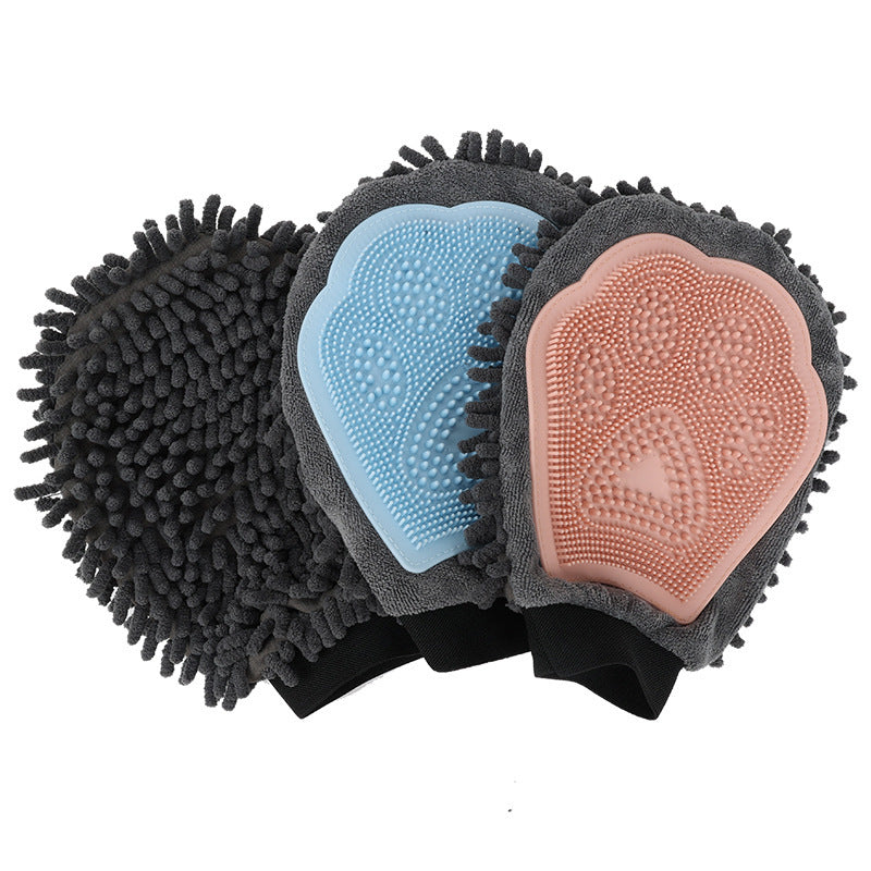 Pet Bathing Brush 2-in-1 Grooming Glove Elegant Dog Brushing